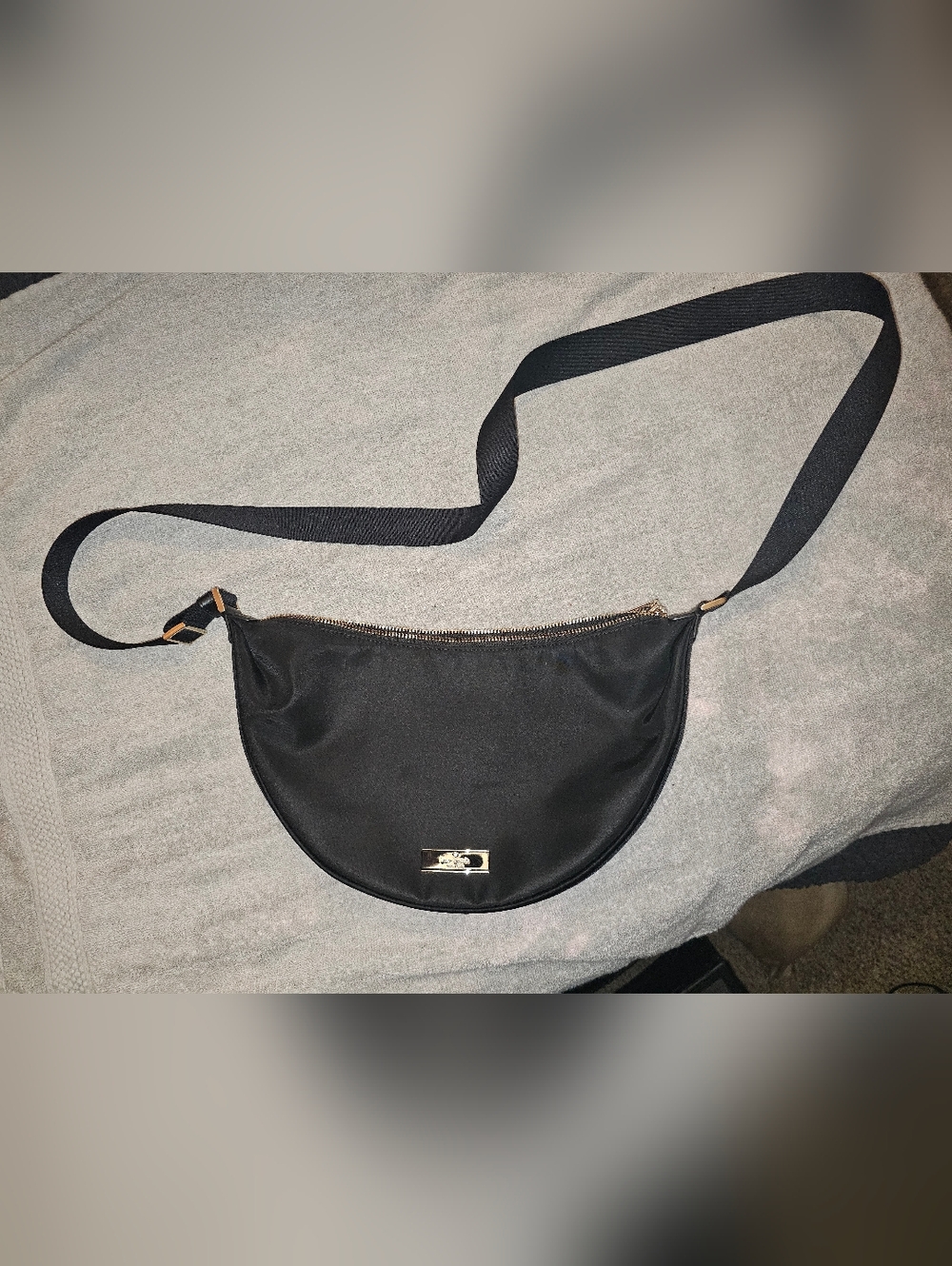 Kate Spade Sleek Black Crescent Crossbody Purse